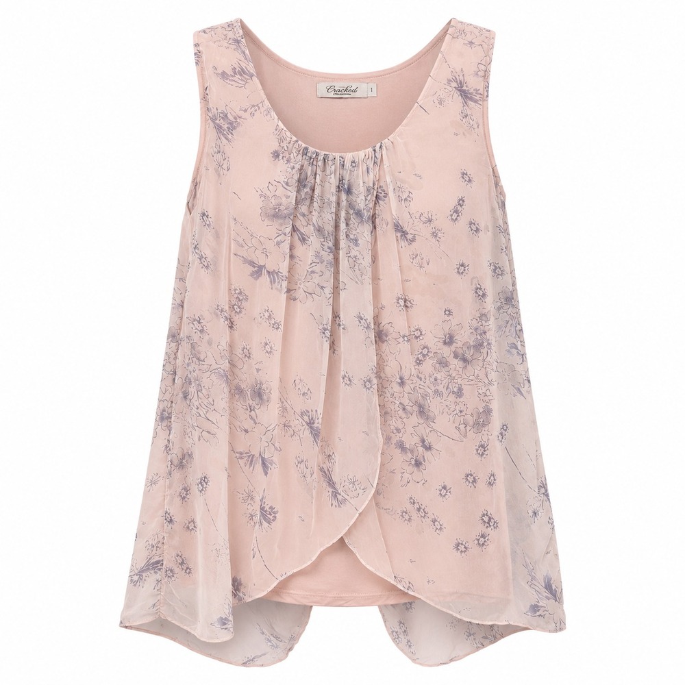 Whimsical Cottagecore Silk Top Womens Size Small Fairycore Coquette Romantic